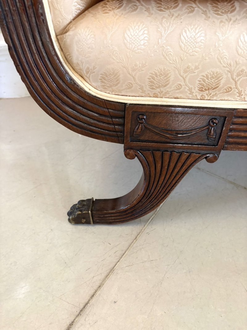 Quality Antique Victorian Regency Style Mahogany Carved Sofa